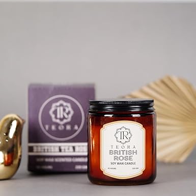 Amber Jar British Rose Scented Candle