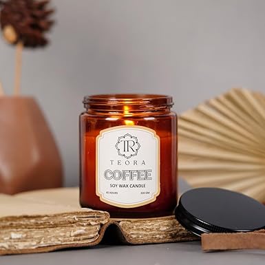 Pack of 2 (Arabic Oudh+Coffee) Amber Jar Scented Candle