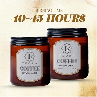 Pack of 2 (Coffee) Amber Jar Scented Candle