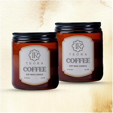 Pack of 2 (Coffee) Amber Jar Scented Candle