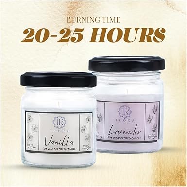 Pack of 2 (Lavender+Vanilla) Salsa Jar Scented Candle