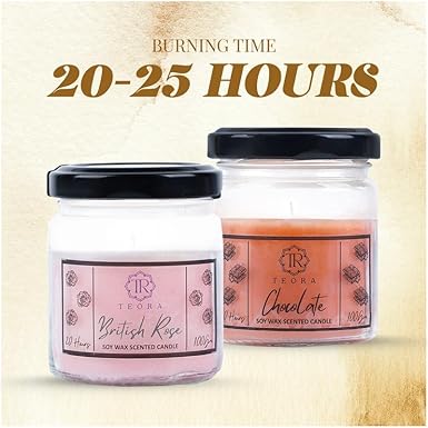 Pack of 2 (British Rose+Chocolate) Salsa Jar Scented Candle