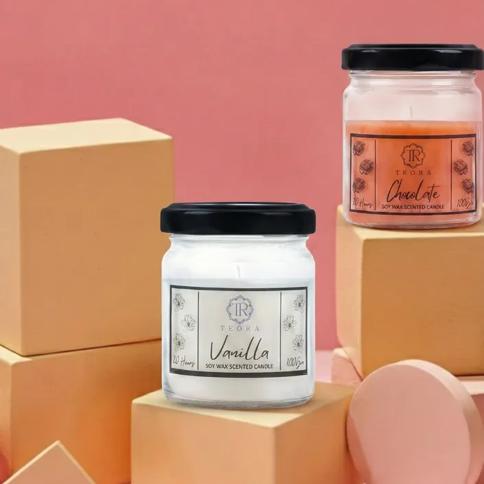 Pack of 2 (Chocolate+Vanilla) Salsa Jar Scented Candle