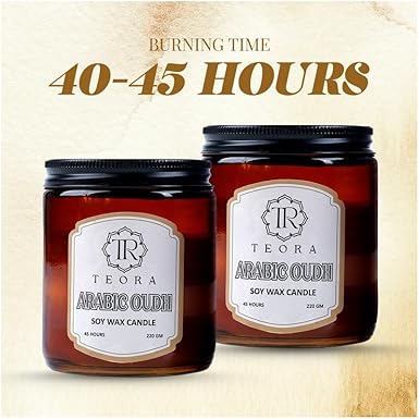 Pack of 2 (Arabic Oudh) Amber Jar Scented Candle