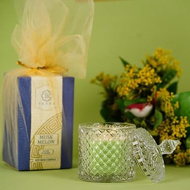 Pack of 2 (Musk Melon)  Candy Jar Candle Scented