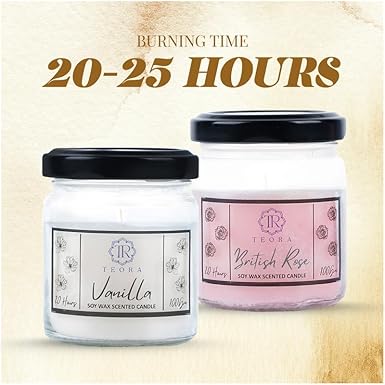 Pack of 2 (British Rose+Vanilla) Salsa Jar Scented Candle