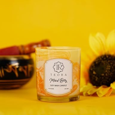 Pack of 2 (Mixed Berry) Glass Jar Scented Candle 220