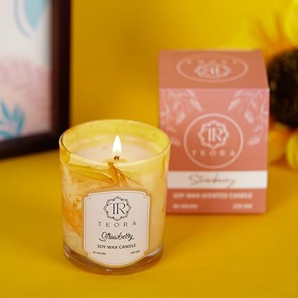 Glass Jar Strawberry Scented Candle