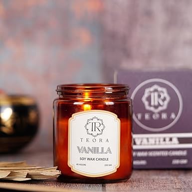 Pack of 2 (Arabic Oudh+Vanilla) Amber Jar Scented Candle