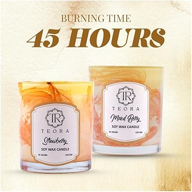 Combo (Mixed Berry + Strawberry) Glass Jar Scented Candle 220gm