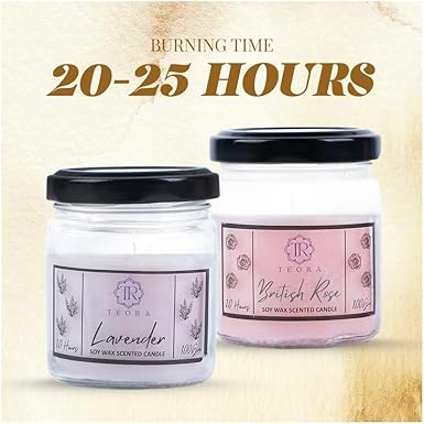 Pack of 2 (British Rose+Lavender) Salsa Jar Scented Candle