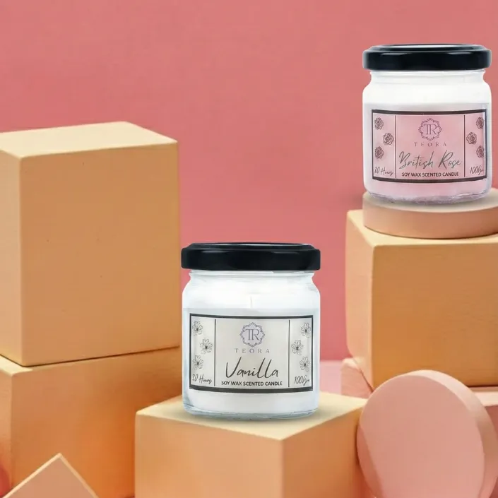 Pack of 2 (British Rose+Vanilla) Salsa Jar Scented Candle