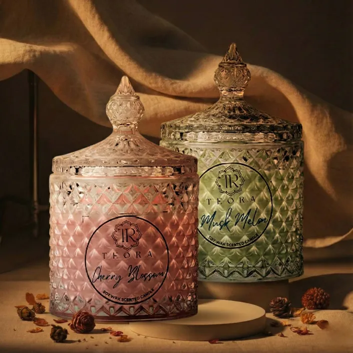 Combo (Musk Melon & Cherry Blossom) Candy Jar Scented Candle